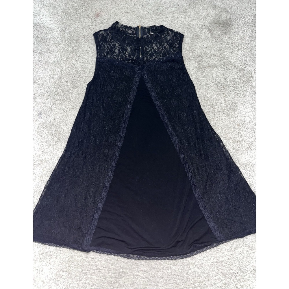 POL Clothing black sleeveless lace dress Size Large